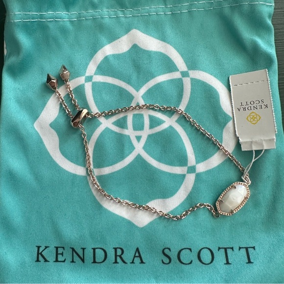 Kendra Scott Elaina rose gold Adjustable Chain Bracelet in Ivory Mother of Pearl - Picture 5 of 5